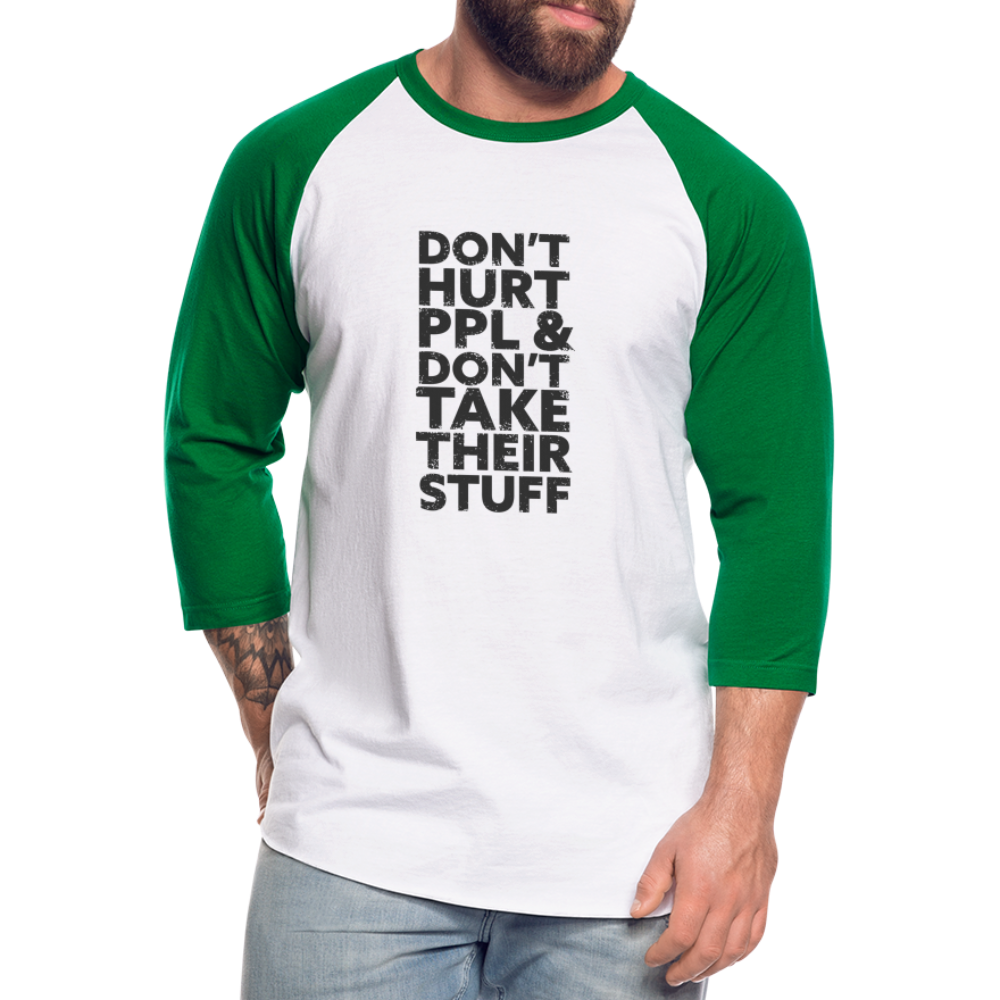 Don't Hurt People | Baseball Tee - white/kelly green