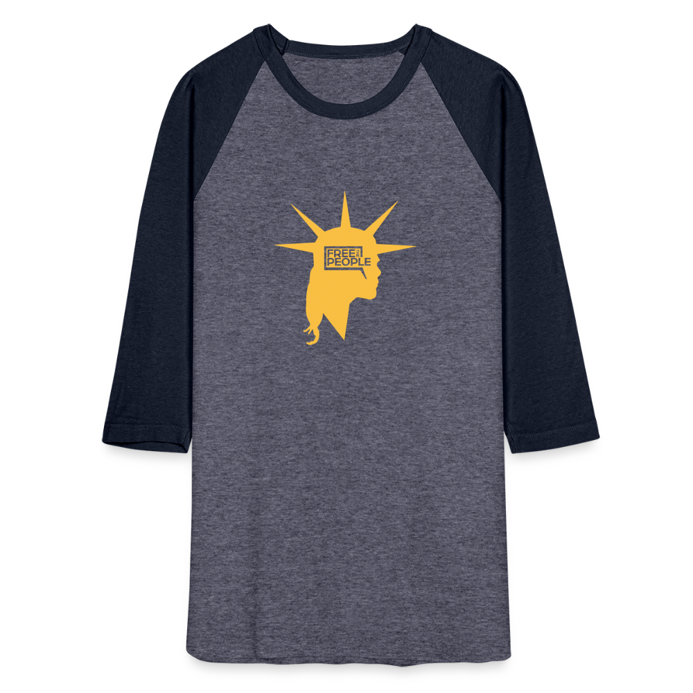 Liberty Head | Baseball Tee - heather blue/navy