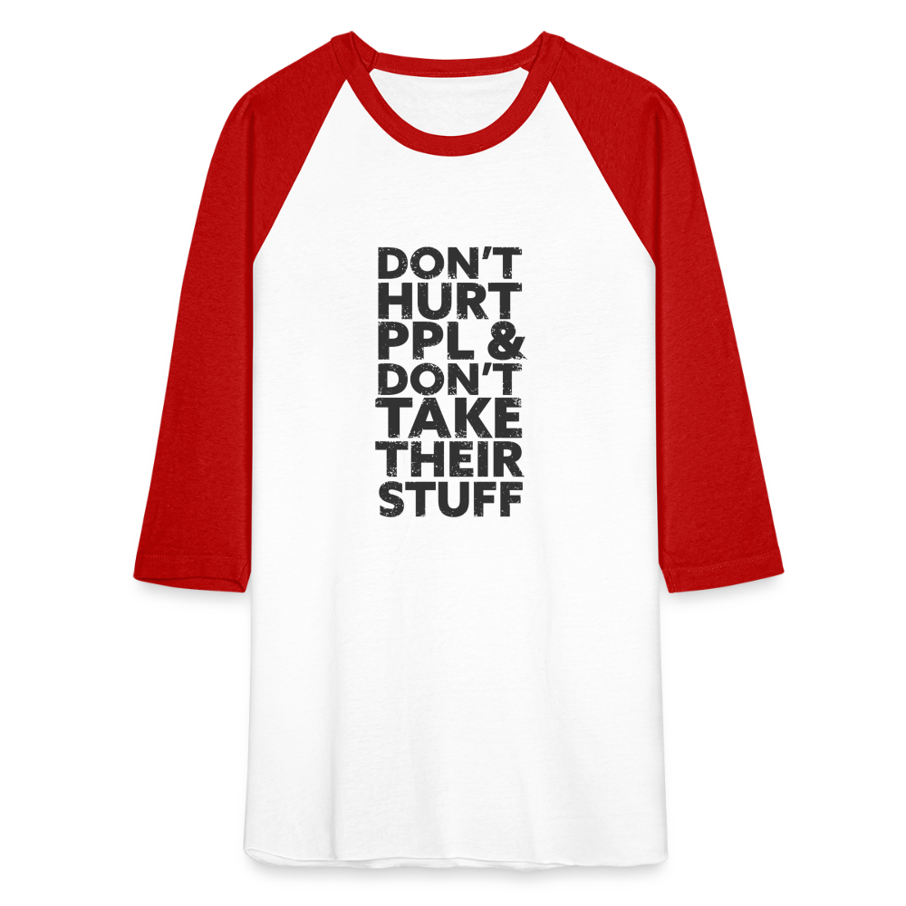 Don't Hurt People | Baseball Tee - white/red