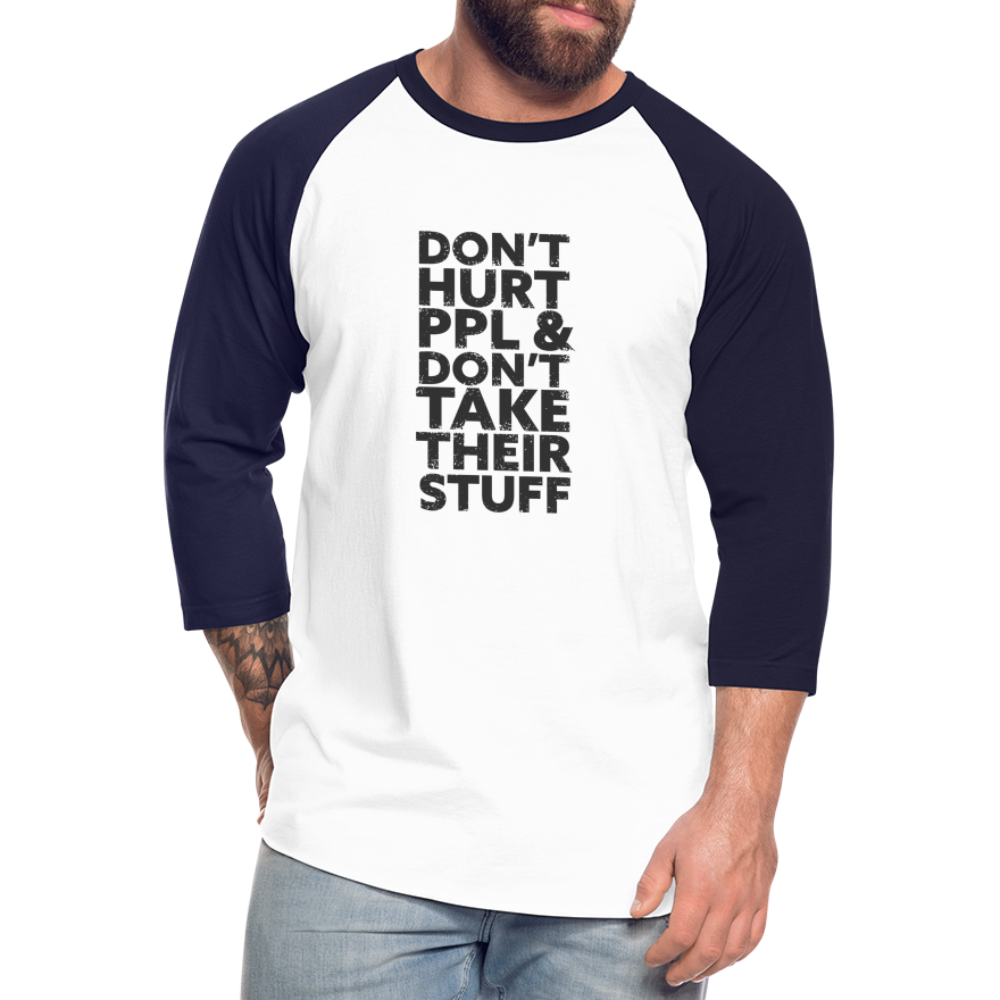 Don't Hurt People | Baseball Tee - white/navy
