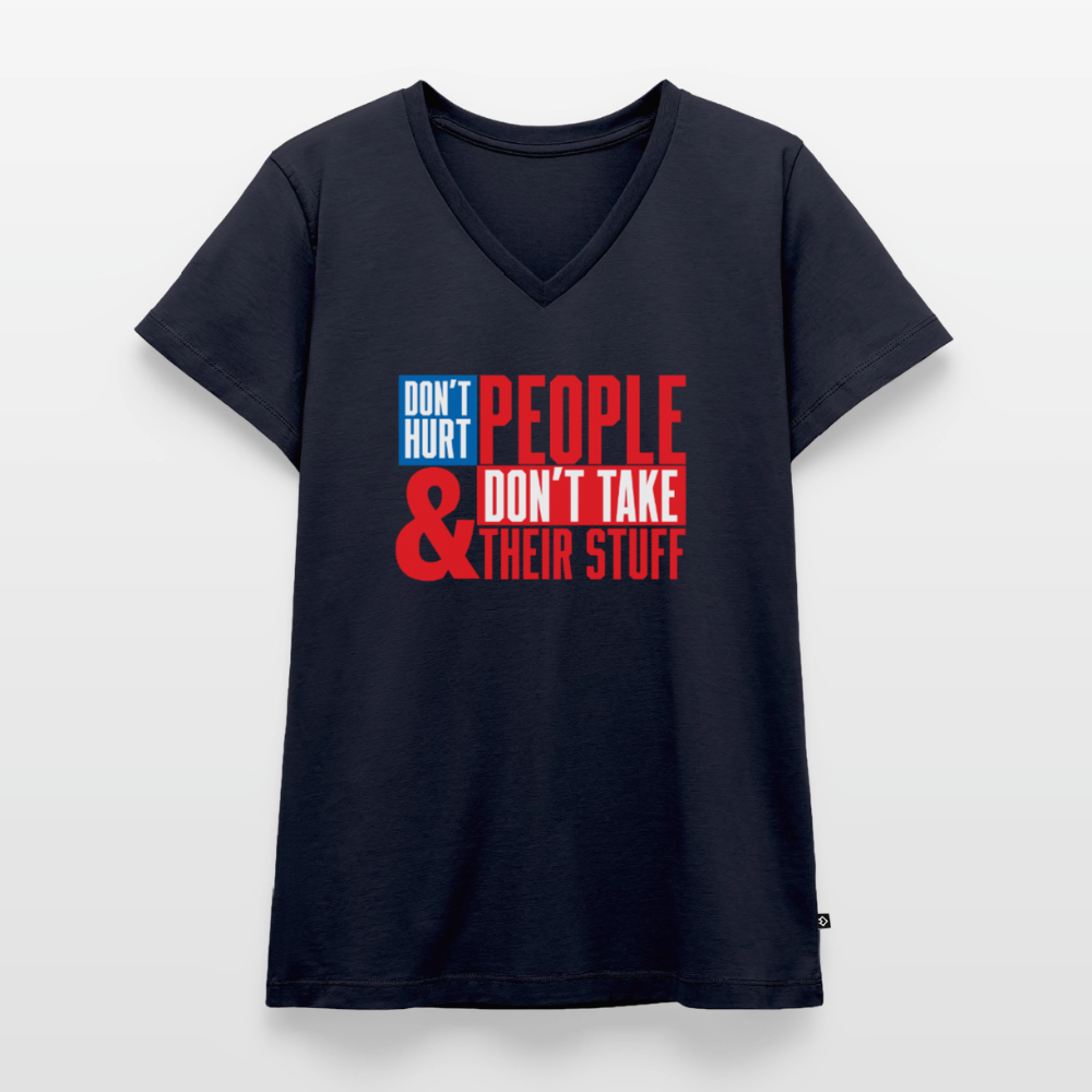 Don't Hurt People | America | Women's V-Neck Tee - navy