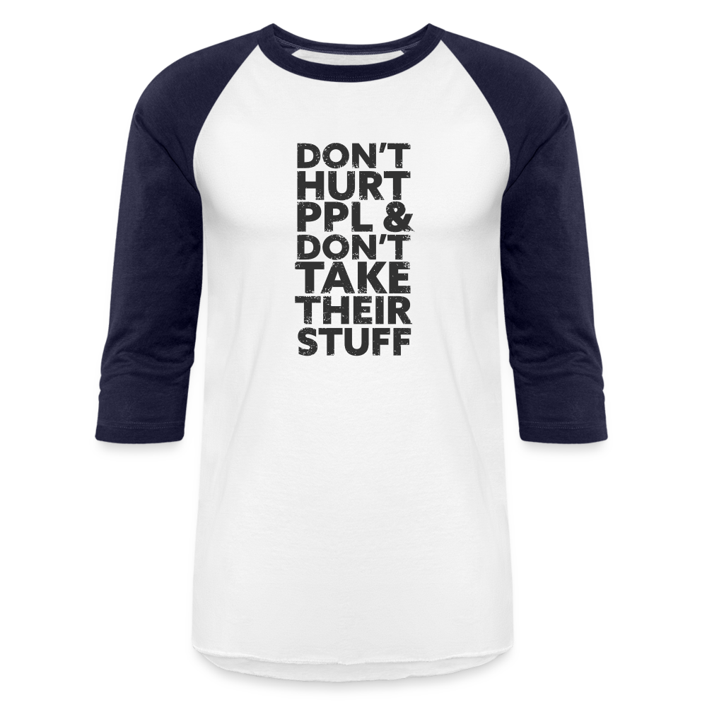 Don't Hurt People | Baseball Tee - white/navy