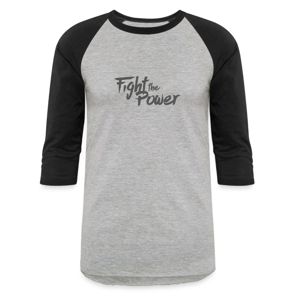Fight the Power | Baseball Tee - heather gray/black