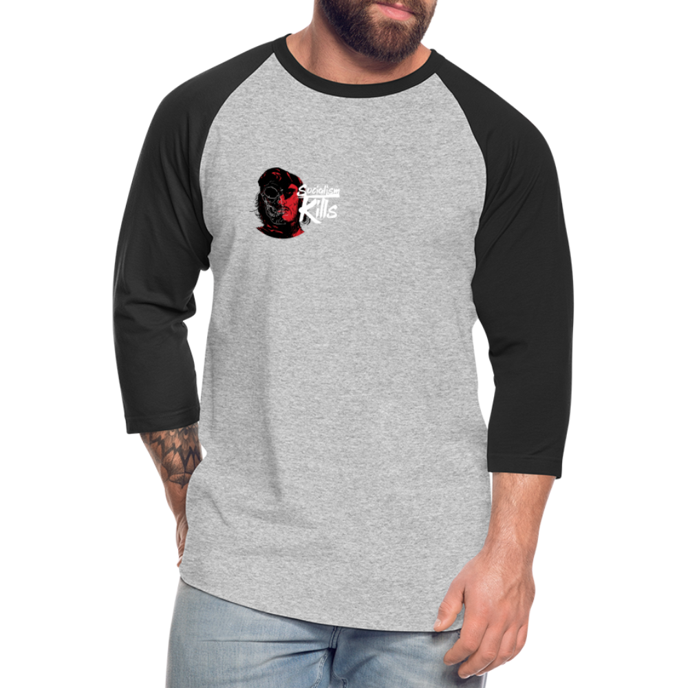 Socialism Kills | Baseball Tee - heather gray/black