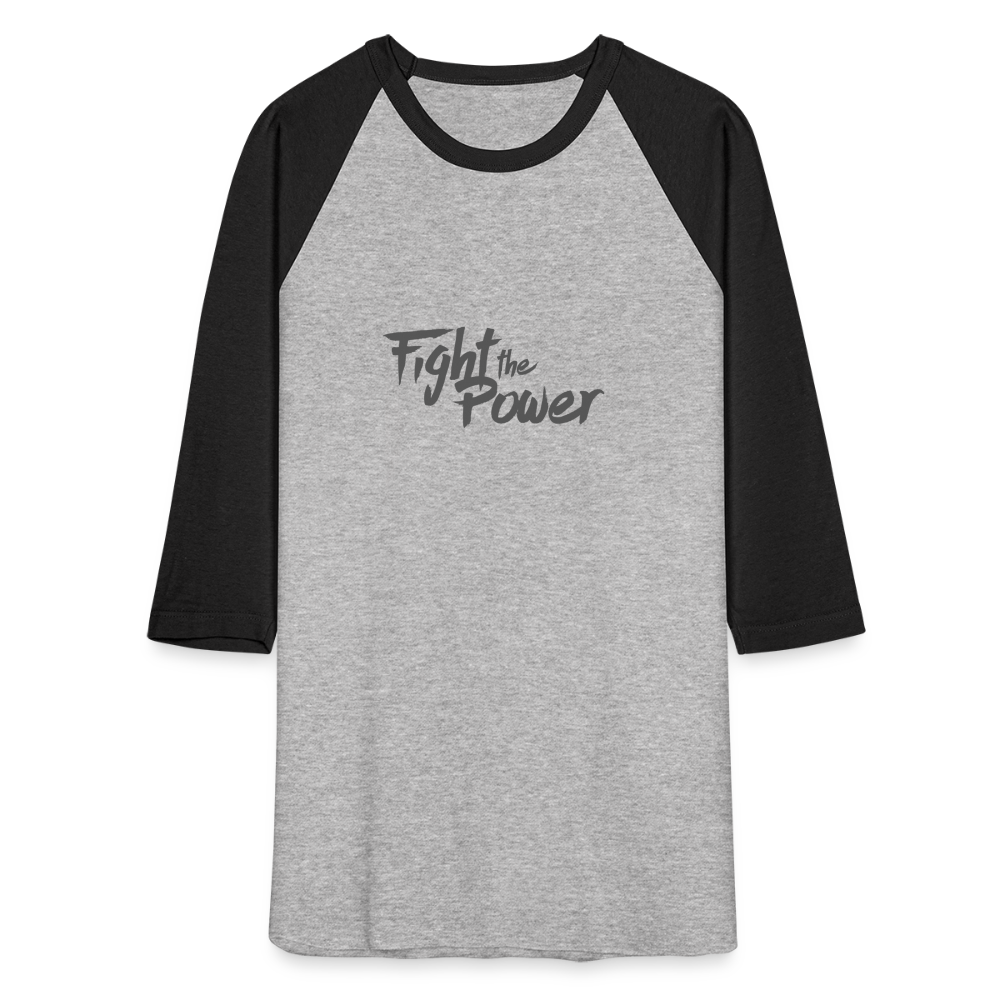 Fight the Power | Baseball Tee - heather gray/black