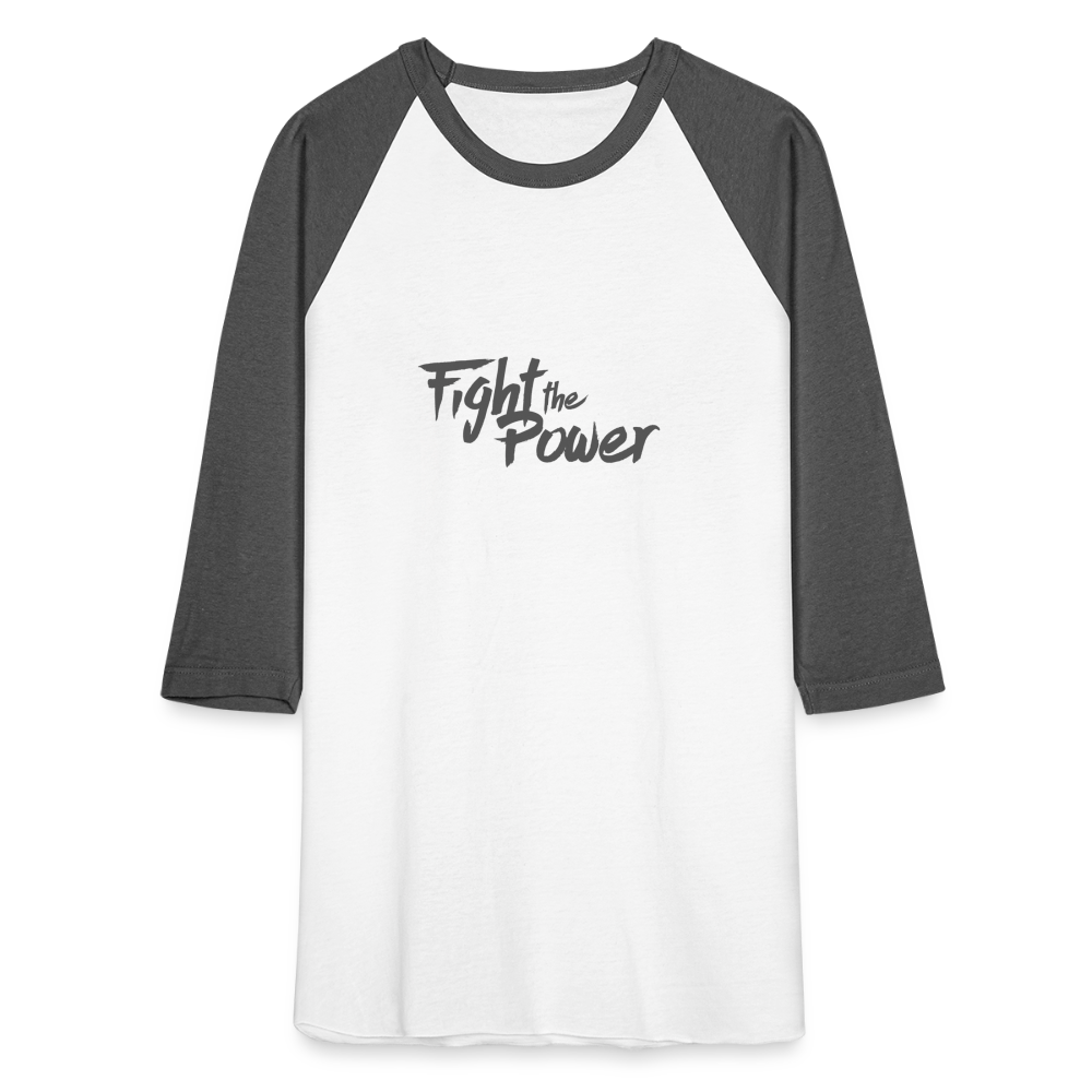 Fight the Power | Baseball Tee - white/charcoal