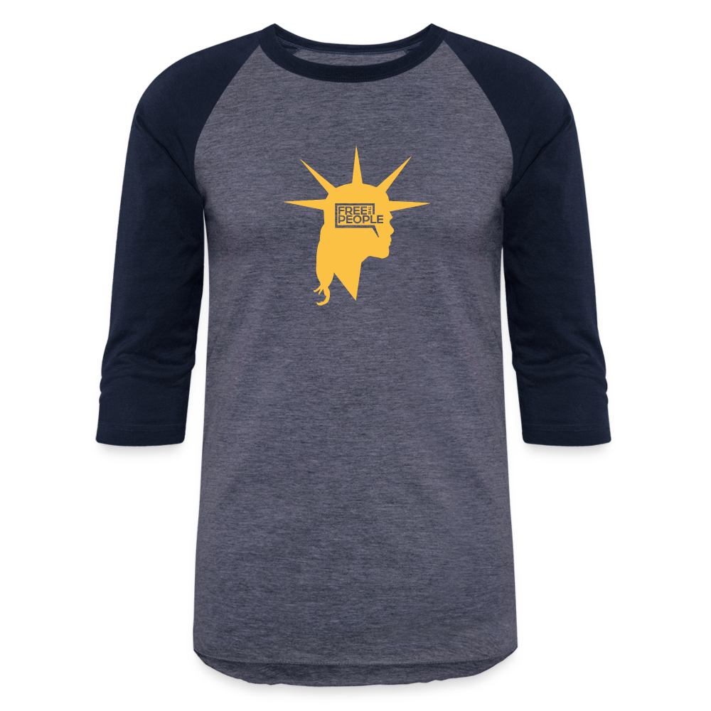 Liberty Head | Baseball Tee - heather blue/navy