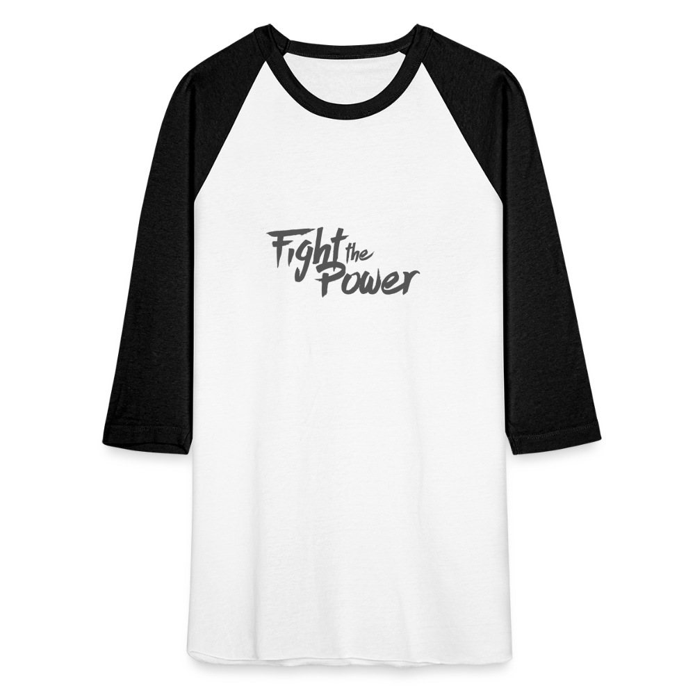 Fight the Power | Baseball Tee - white/black