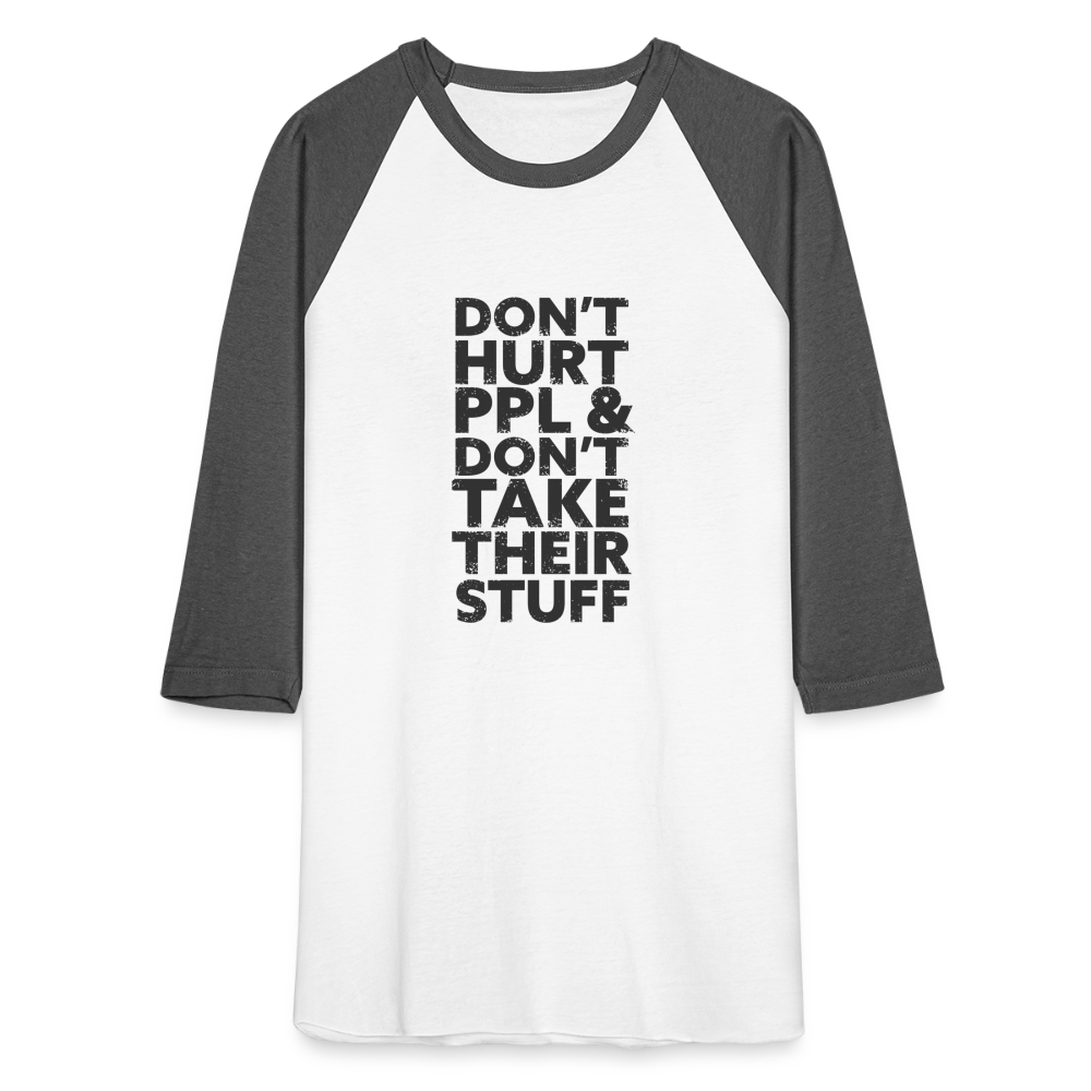 Don't Hurt People | Baseball Tee - white/charcoal