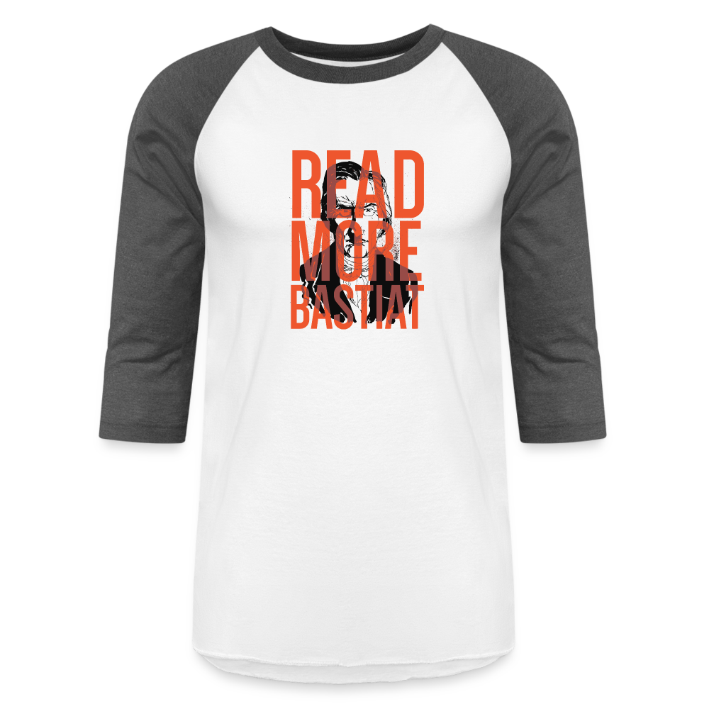 Read More Bastiat | Baseball Tee - white/charcoal