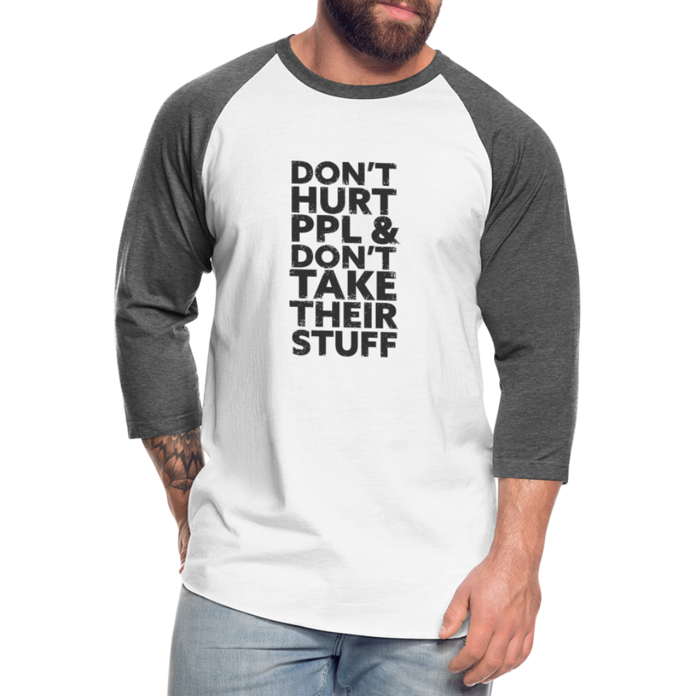 Don't Hurt People | Baseball Tee - white/charcoal