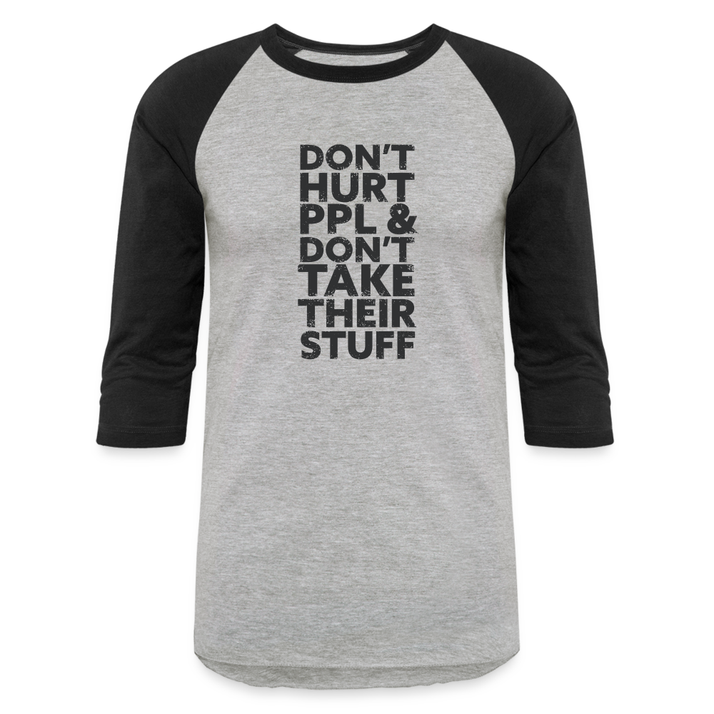 Don't Hurt People | Baseball Tee - heather gray/black