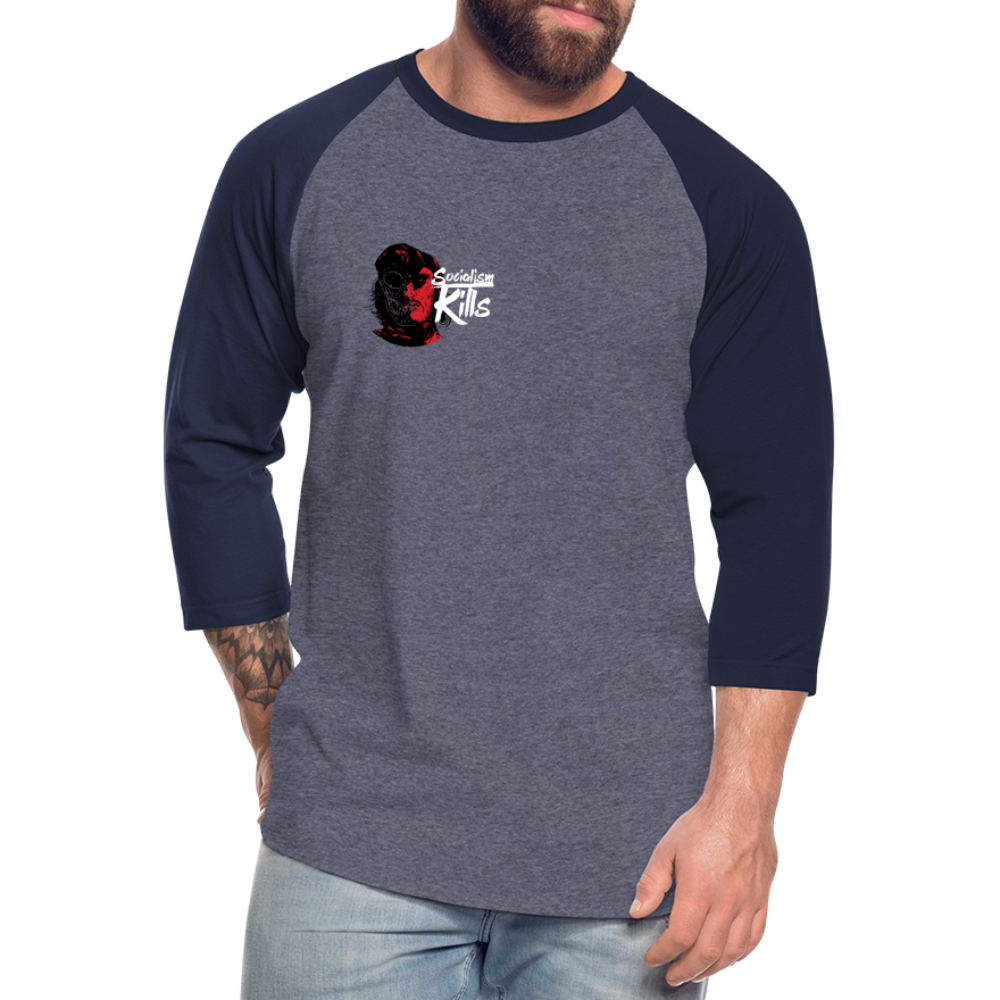 Socialism Kills | Baseball Tee - heather blue/navy
