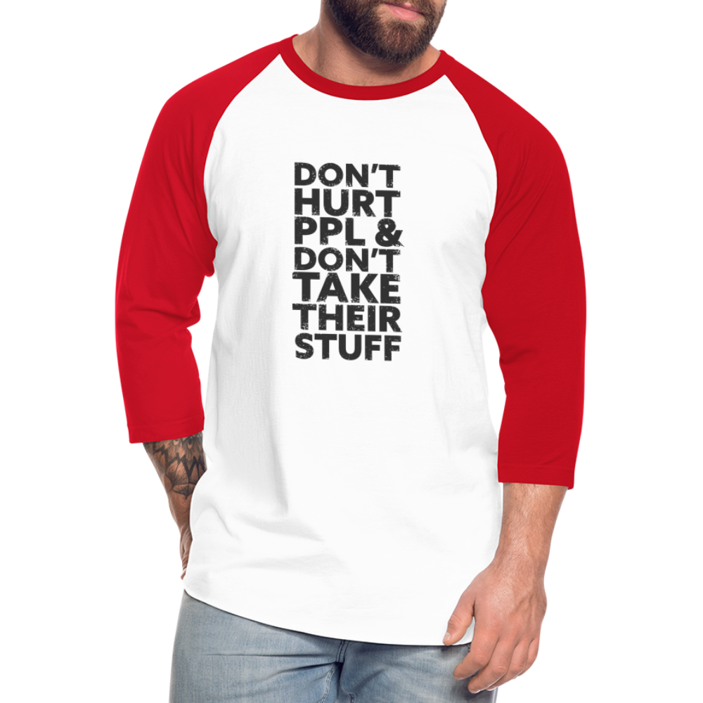 Don't Hurt People | Baseball Tee - white/red