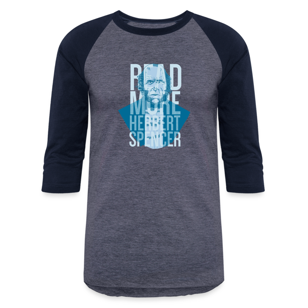 Read More Spencer | Baseball Tee - heather blue/navy