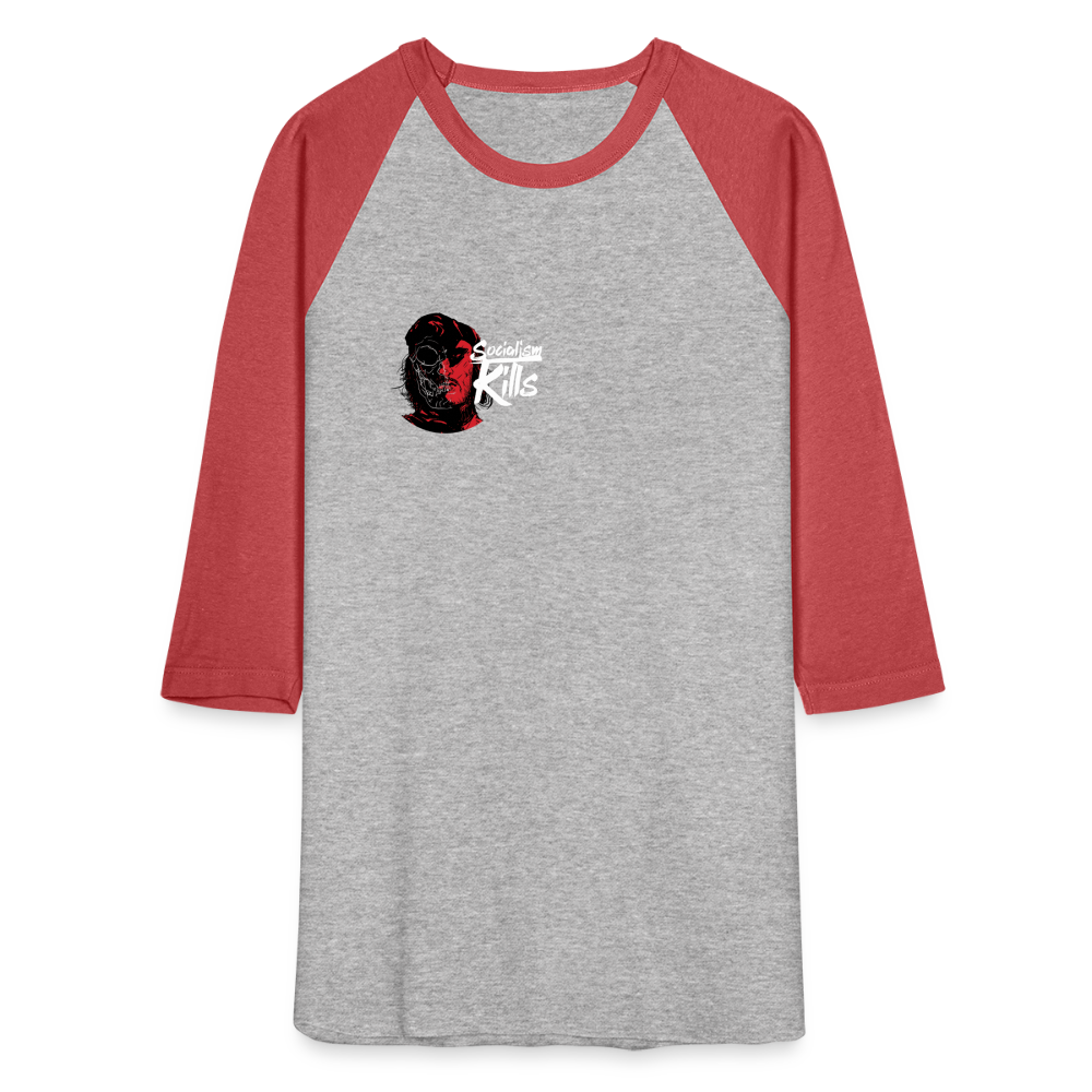 Socialism Kills | Baseball Tee - heather gray/red