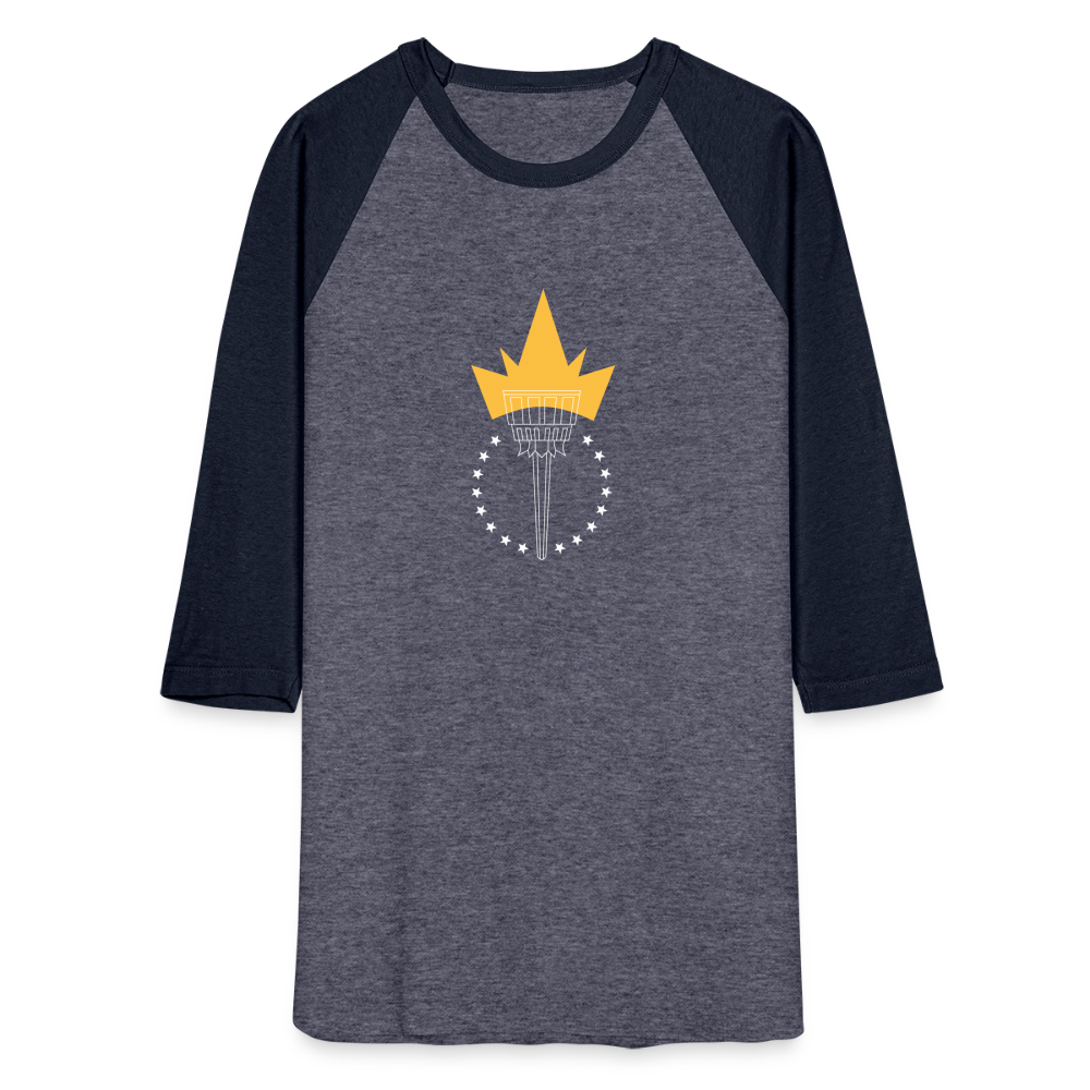 Freedom Torch | Baseball Tee - heather blue/navy