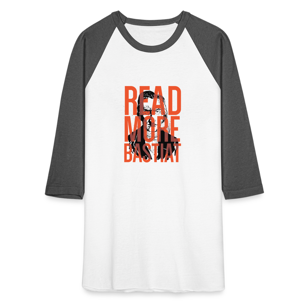Read More Bastiat | Baseball Tee - white/charcoal