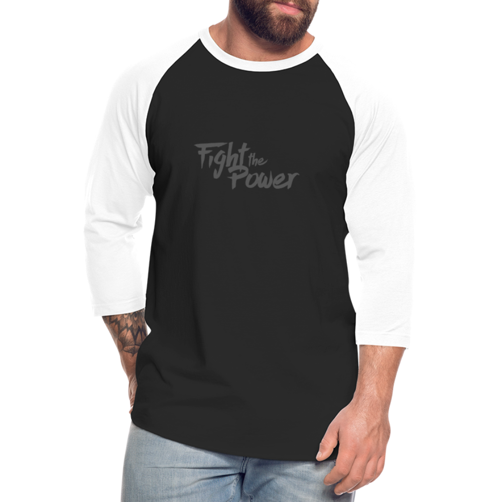 Fight the Power | Baseball Tee - black/white