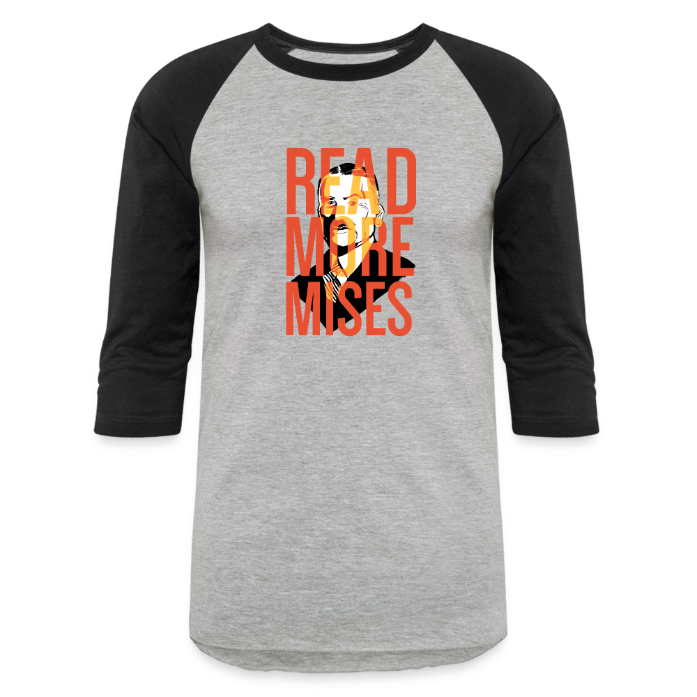 Read More Mises | Baseball Tee - heather gray/black