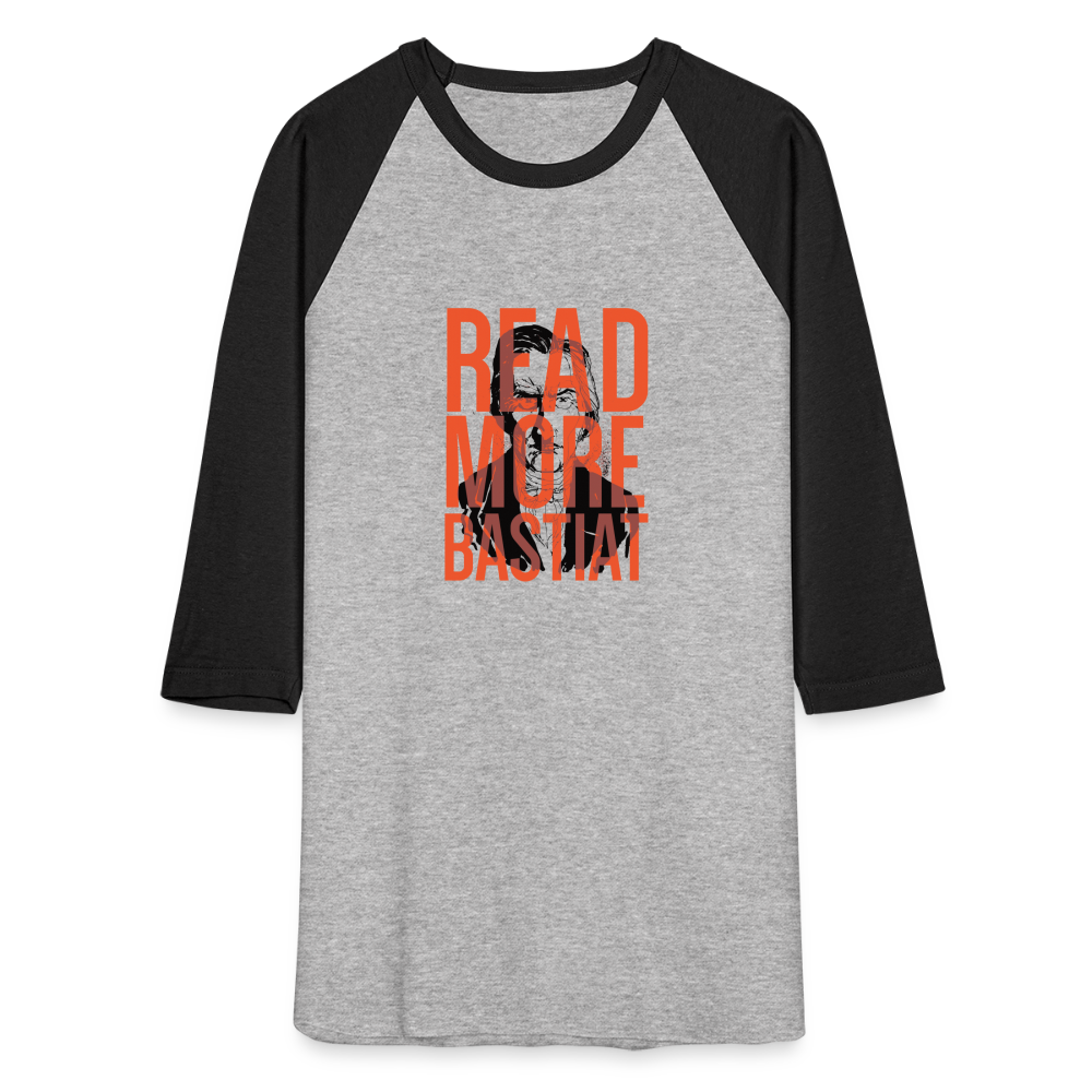 Read More Bastiat | Baseball Tee - heather gray/black