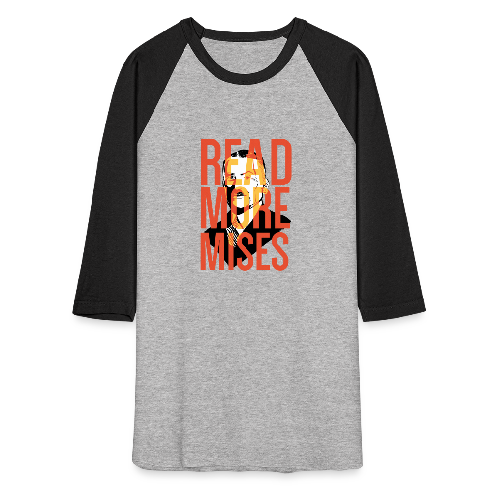 Read More Mises | Baseball Tee - heather gray/black