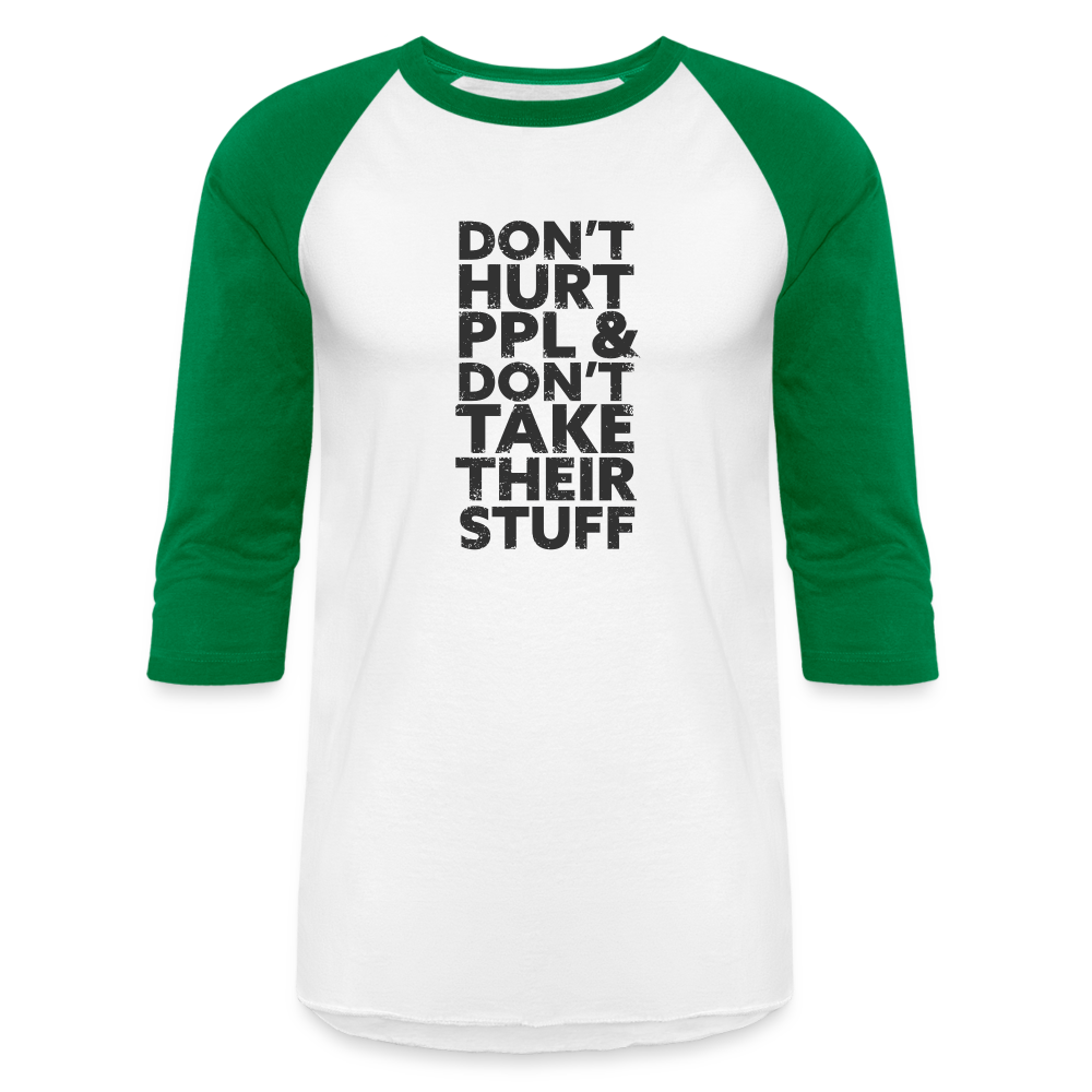 Don't Hurt People | Baseball Tee - white/kelly green