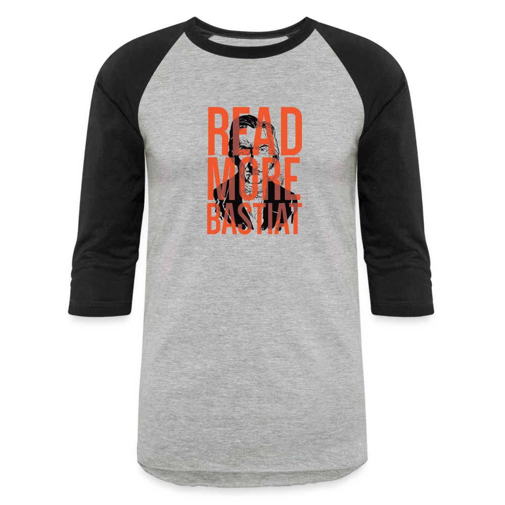 Read More Bastiat | Baseball Tee - heather gray/black