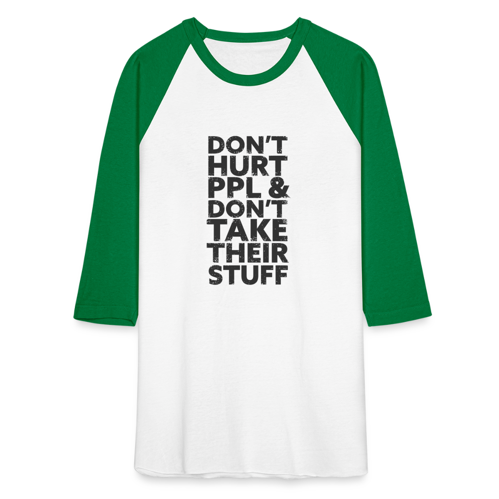 Don't Hurt People | Baseball Tee - white/kelly green