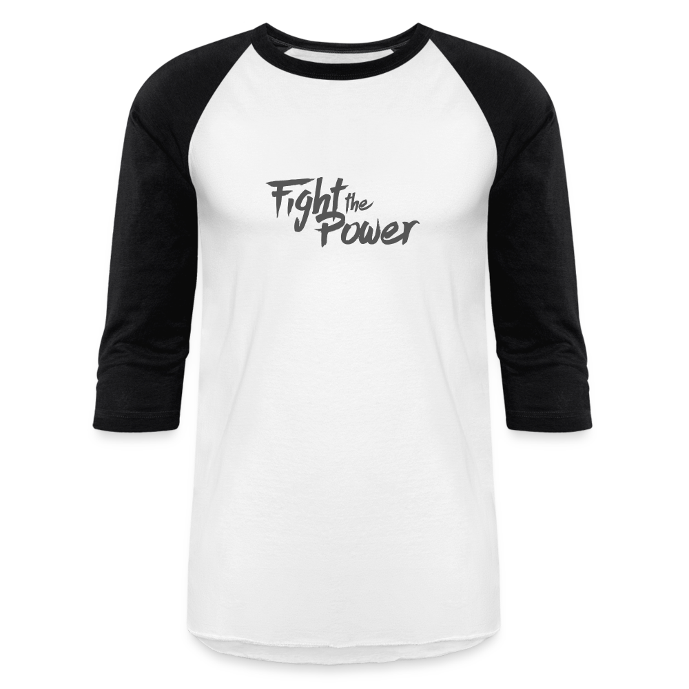 Fight the Power | Baseball Tee - white/black