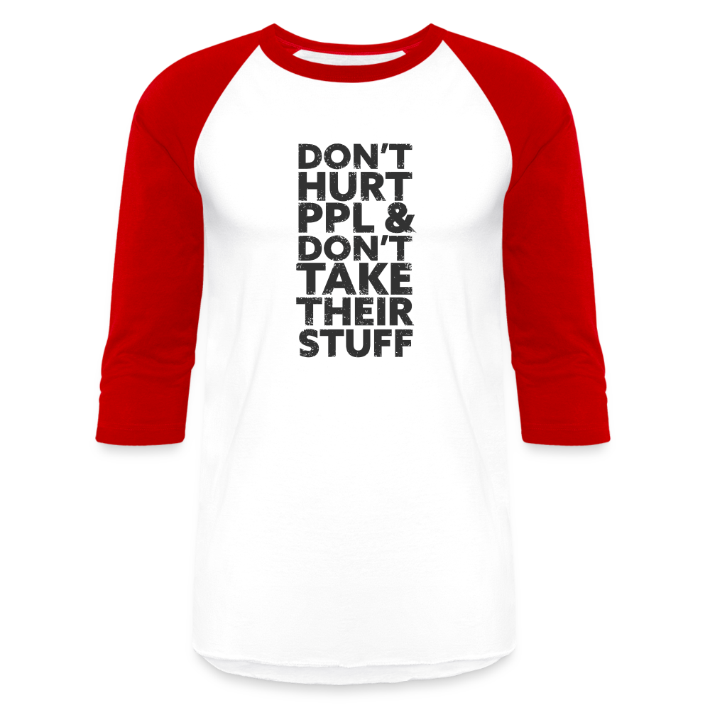 Don't Hurt People | Baseball Tee - white/red