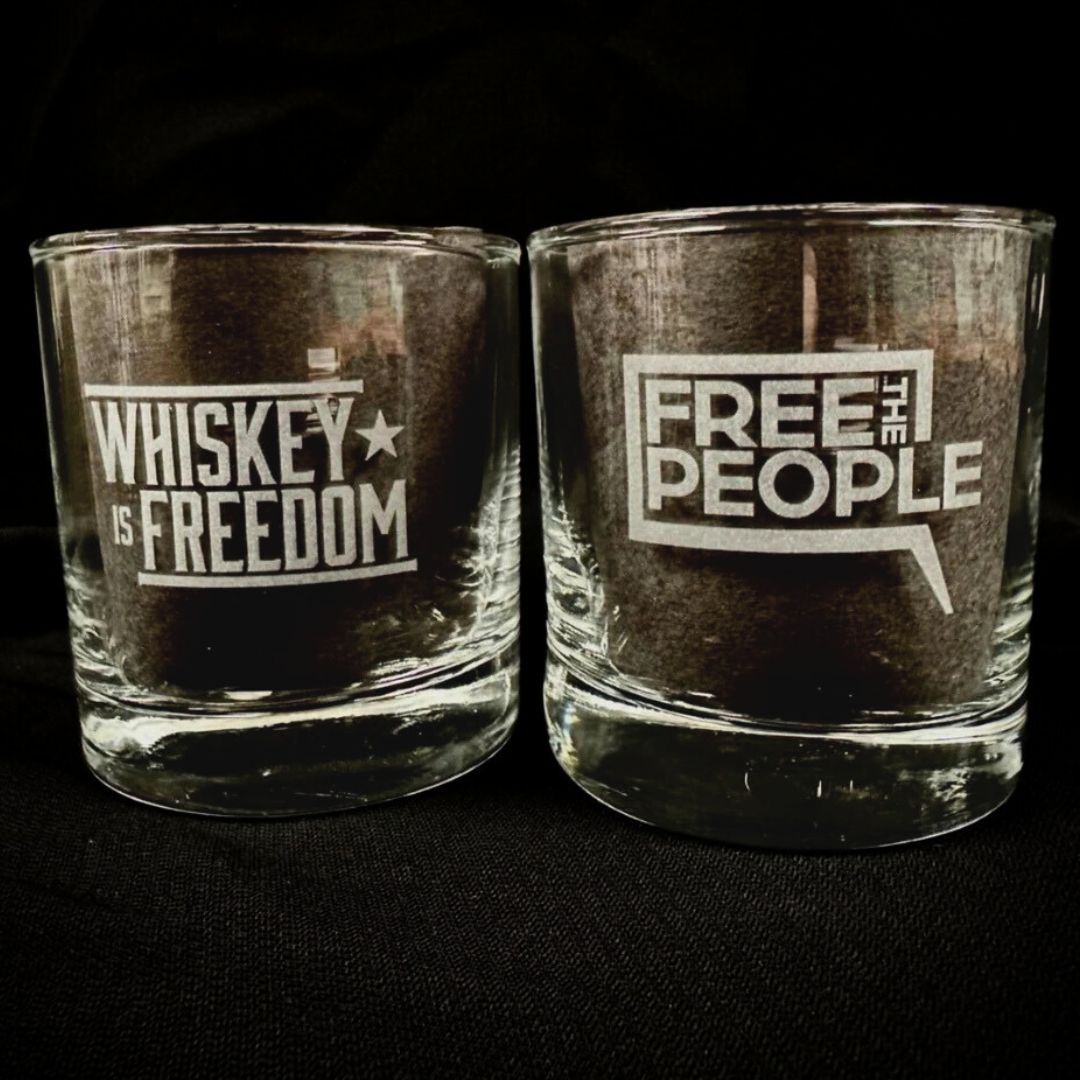 Whiskey is Freedom Rocks Glass
