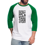 Don't Hurt People | Baseball Tee - white/kelly green