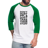 Don't Hurt People | Baseball Tee - white/kelly green