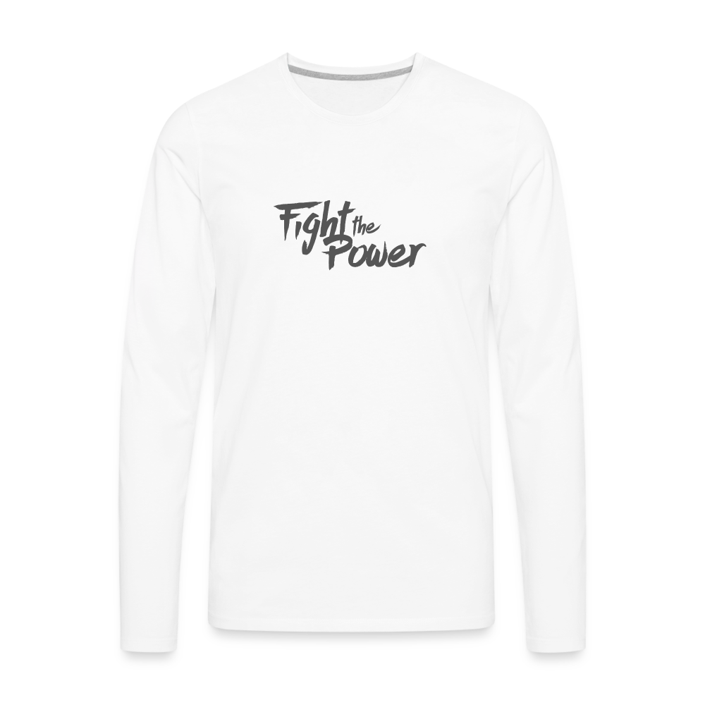 Fight the Power | Men's Long Sleeve Tee - white