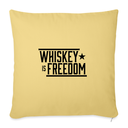 Whiskey is Freedom | Throw Pillow Cover - washed yellow