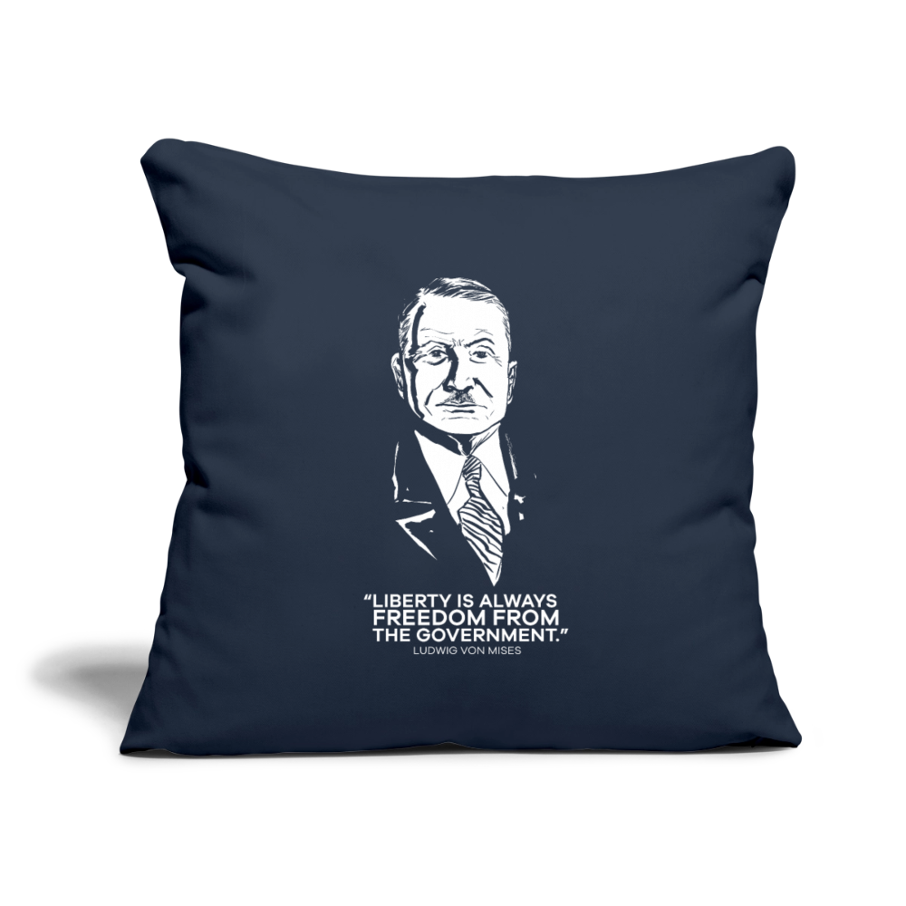 Ludwig von Mises Quote | Throw Pillow Cover - navy