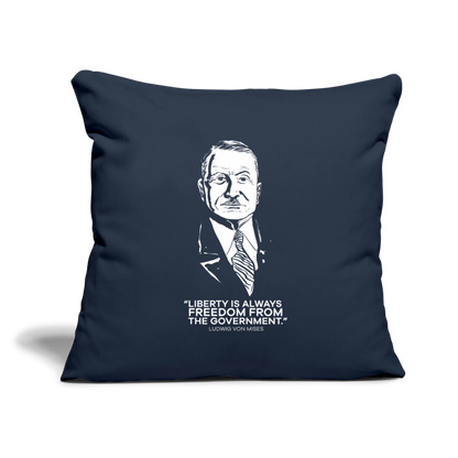 Ludwig von Mises Quote | Throw Pillow Cover - navy