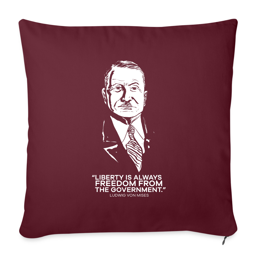 Ludwig von Mises Quote | Throw Pillow Cover - burgundy