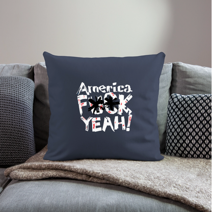 America F**k Yeah! | Throw Pillow Cover - navy