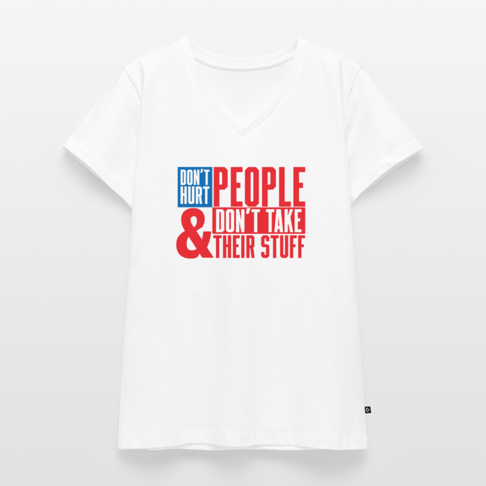Don't Hurt People | America | Women's V-Neck Tee - white