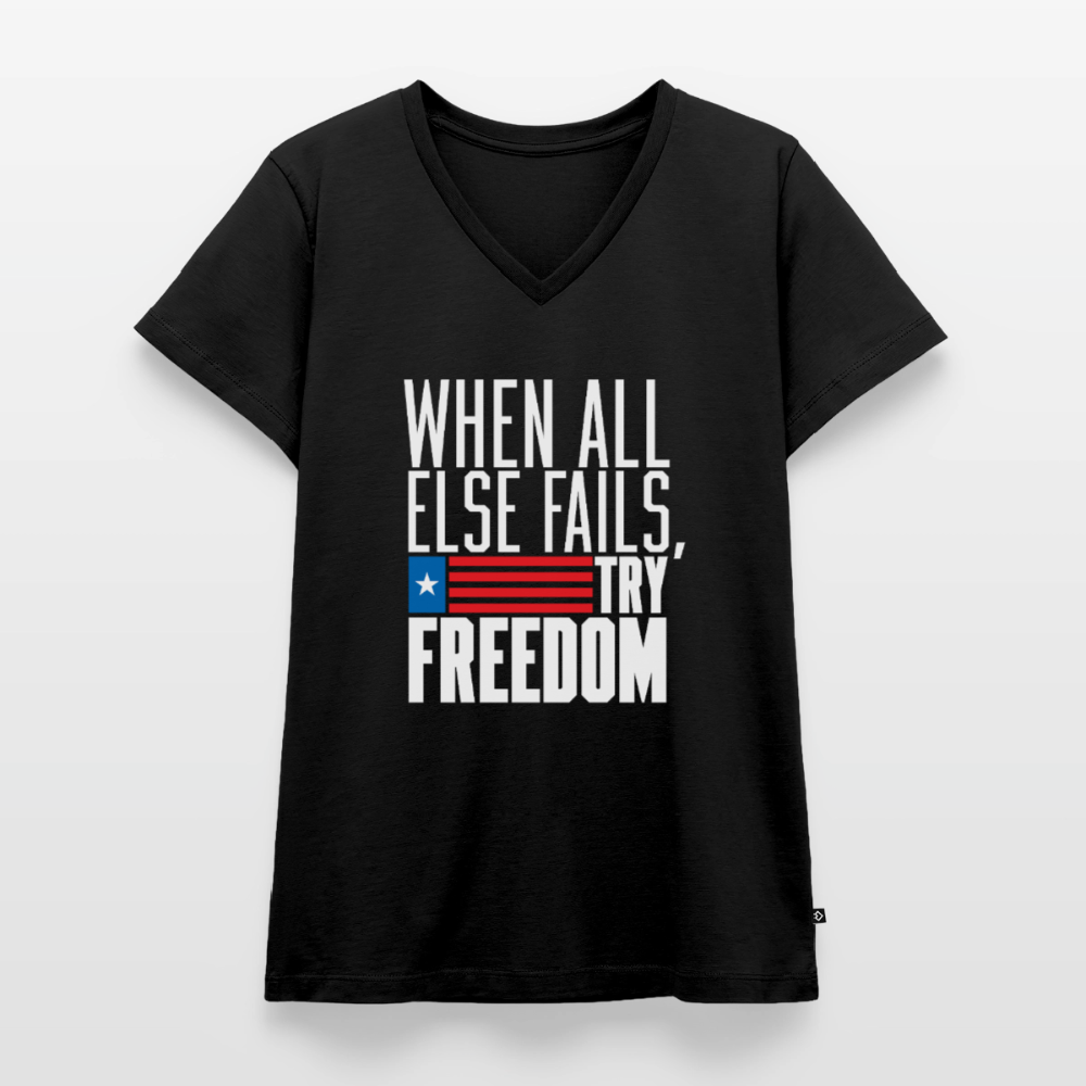 Try Freedom | Women's V-Neck Tee - black