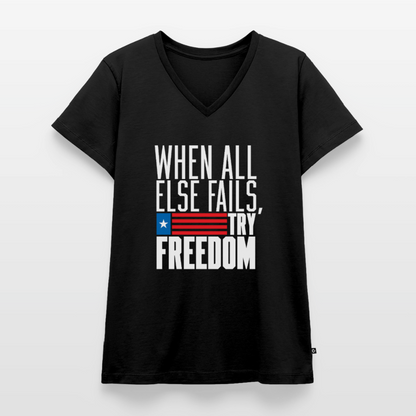 Try Freedom | Women's V-Neck Tee - black