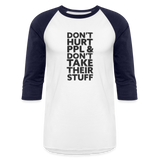 Don't Hurt People | Baseball Tee - white/navy