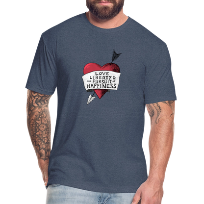 Love, Liberty | Men's Tee - heather navy