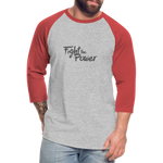 Fight the Power | Baseball Tee - heather gray/red