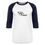 Fight the Power | Baseball Tee - white/navy