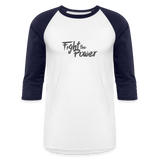 Fight the Power | Baseball Tee - white/navy