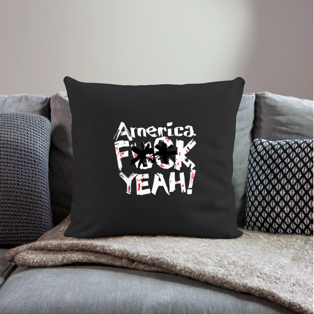 America F**k Yeah! | Throw Pillow Cover - black