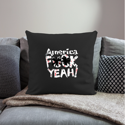 America F**k Yeah! | Throw Pillow Cover - black